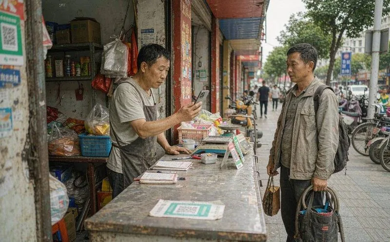 中国店主用手机扫码下单燃气配送