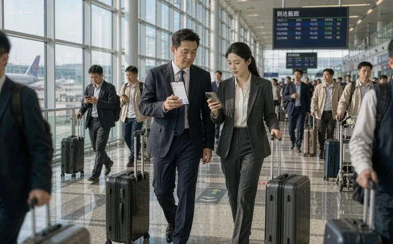 中国企业员工在手机上处理待办审批流程