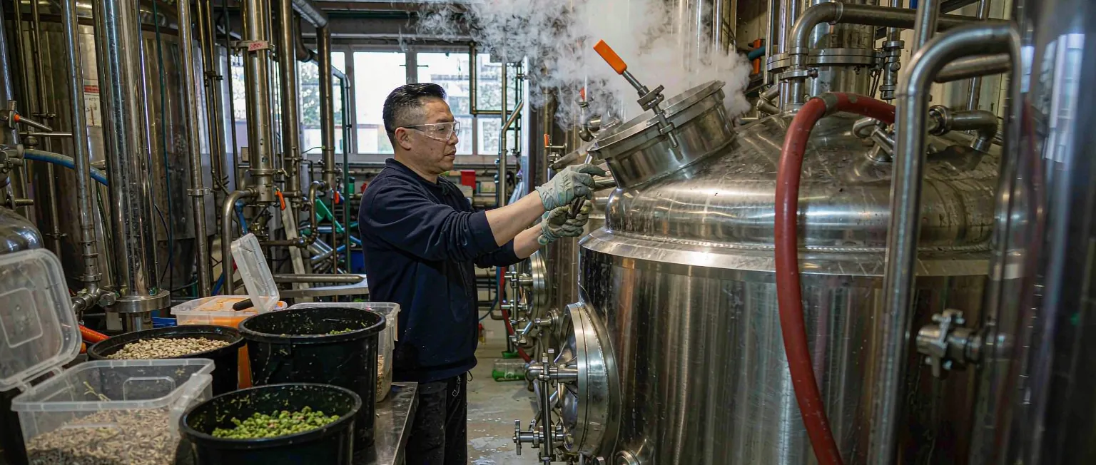 精酿啤酒厂生产与品控管理系统一线作业实景
