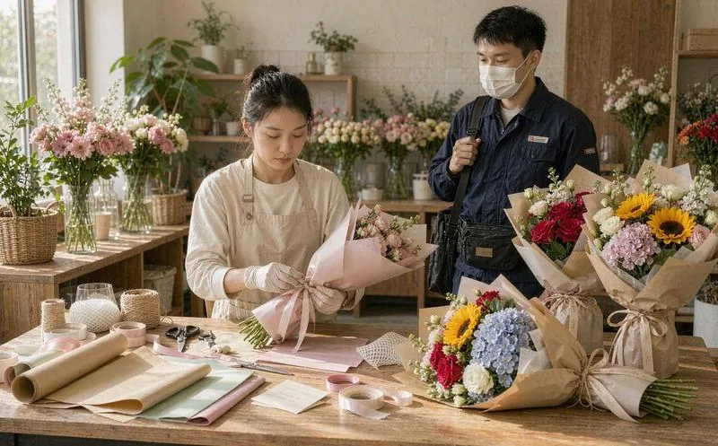 鲜花零售连锁管理系统一线作业实景