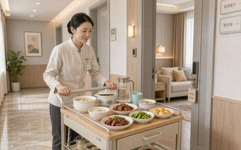 中国母婴护理服务场景中,一名中文护理人员正在为婴儿做护理,一旁整齐摆放护理用品与登记本,暖色灯光真实服务场景,写实摄影