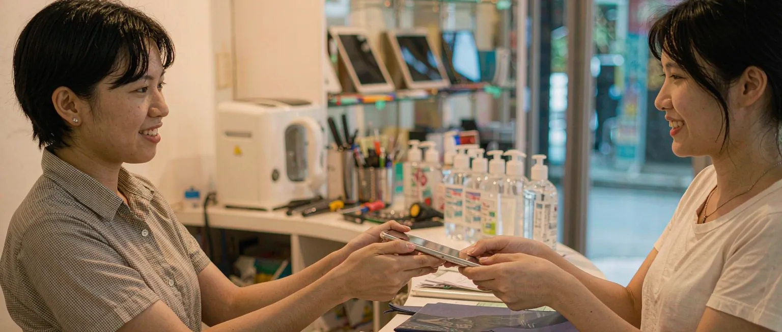 手机数码维修门店管理系统一线作业实景