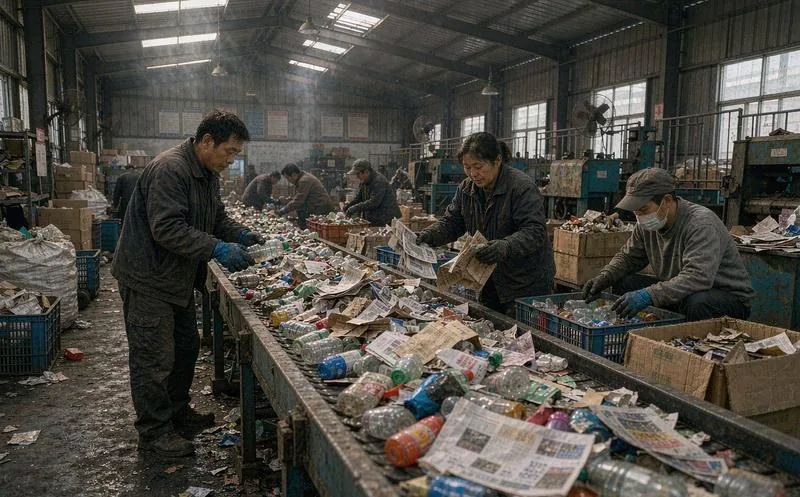 中国注塑车间内,机台与模具整齐排列,一名穿工装戴手套的中文操作人员记录装模与上下机,工业照明,画面有纵深,一线作业实景