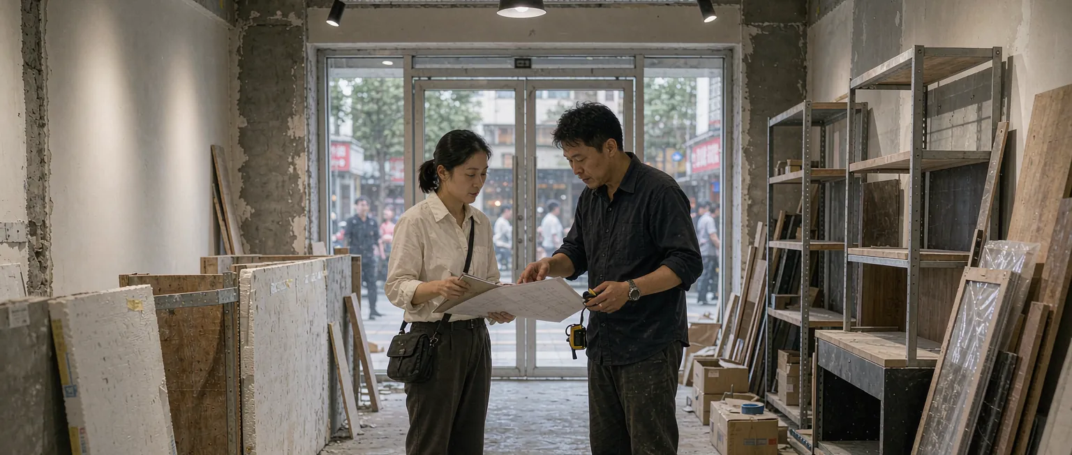 中国连锁品牌拓展人员在平板上按模板记录商圈调研并评估铺位