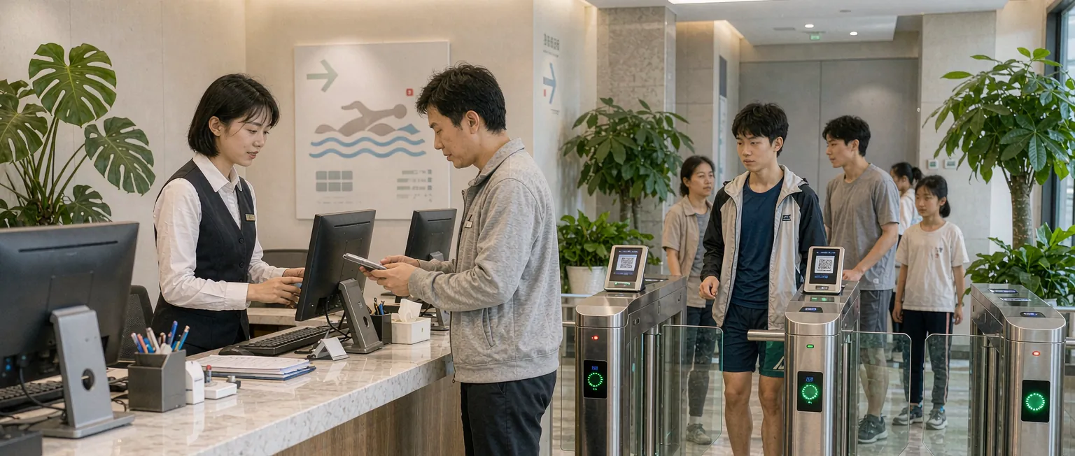 游泳馆与游泳培训管理系统一线作业实景